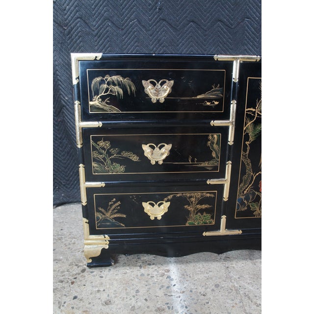 Vintage Tansu Style Chinoiserie Lowboy Credenza Buffet Dresser Sideboard Cabinet For Sale - Image 10 of 13