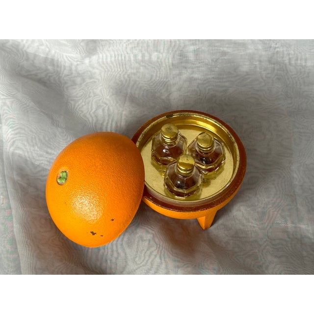 Art Deco Glass Orange Fruit Shaped Perfume Box For Sale - Image 9 of 11