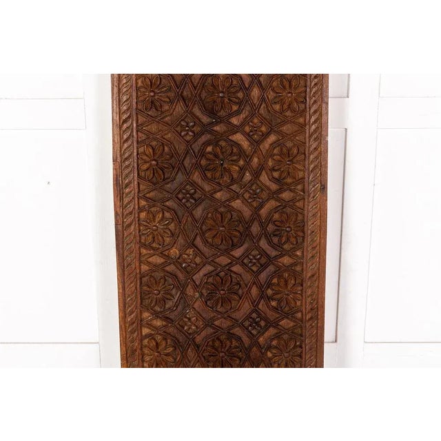Large 19th Century Syrian Carved Hardwood Panel For Sale - Image 3 of 7