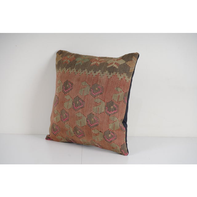 Mid-Century Modern Striped Pillow Cases Fashioned Out of a Mid-20th Century Anatolian Kilim For Sale - Image 3 of 5