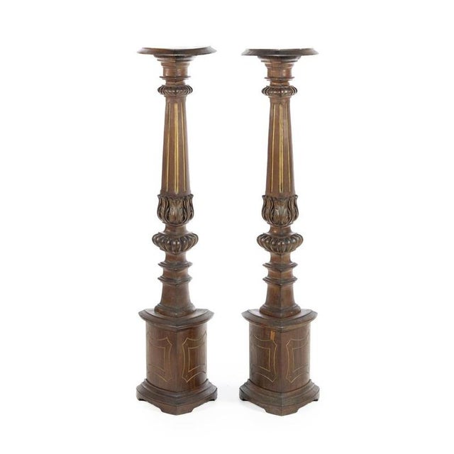 19th Century Walnut Columns, Set of 2 For Sale - Image 6 of 6