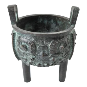 20th Century Chinese Archaistic Ritual Bronze Ding Censer