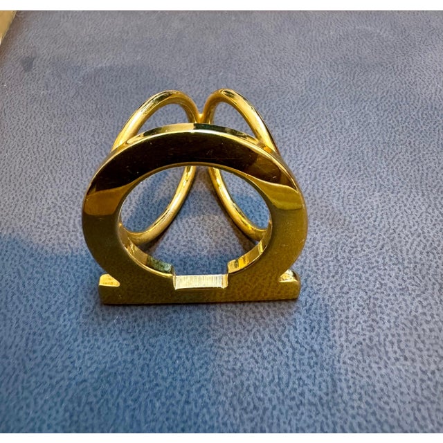Salvatore Ferragamo Ganchini scarf ring gold Tone, Large Size For Sale - Image 10 of 18