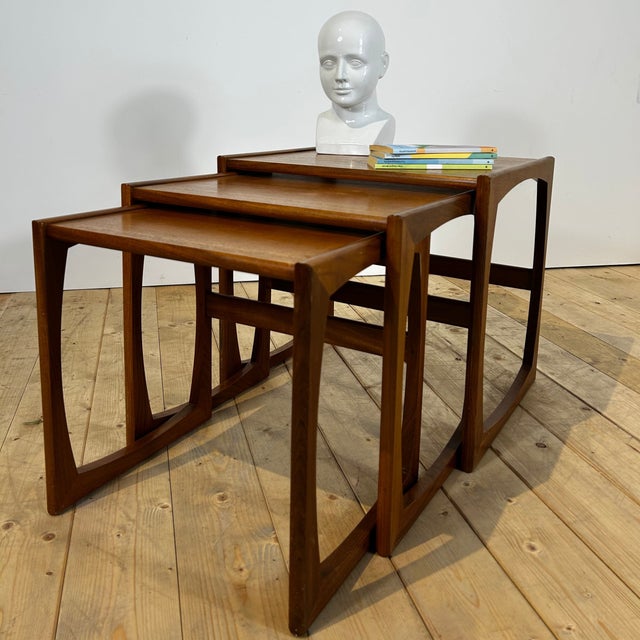 Brown Quadrille Nesting Tables in Teak from G-Plan, 1960s, Set of 3 For Sale - Image 8 of 8
