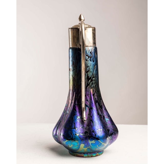 Metal Iridescent Art Glass Jar by Wilhelm Kralik Sohn For Sale - Image 7 of 17