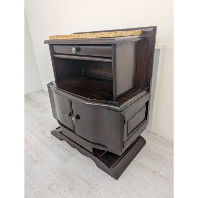 Art Deco Oak Cabinet with Marble For Sale - Image 4 of 13
