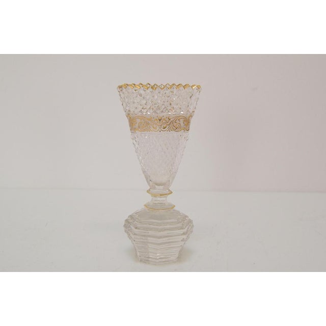 1950s Vintage Cut Crystal Glass Cup from Glasswork Novy Bor, 1950s For Sale - Image 5 of 14