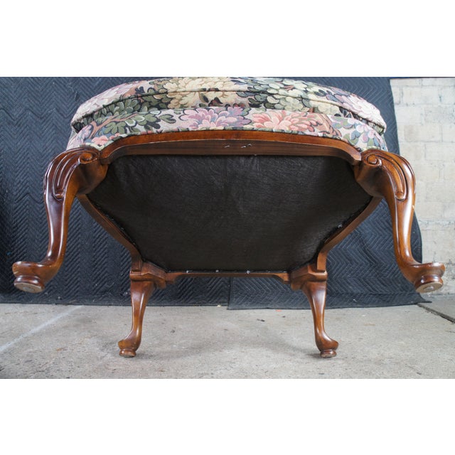 2 Vintage Drexel Traditional Classics Queen Anne Mahogany Wingback Arm Chairs For Sale - Image 10 of 13