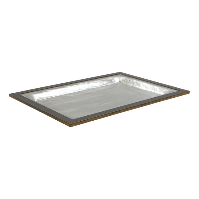 Hollywood Regency Brass and Acrylic Glass Tray, Italy, 1970s For Sale