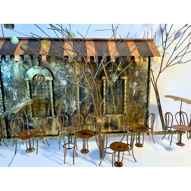 Mid 20th Century Mid- To Late-20th Century Curtis Jere Brutalist Café Scene Wall Sculpture – Signed For Sale - Image 5 of 9