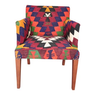 Kilim Upholstered Armchair For Sale