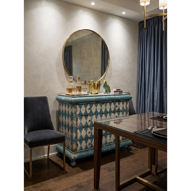 Vintage Italian Hand-Painted Harlequin Commode – Distressed Gustavian Style For Sale In West Palm - Image 6 of 10