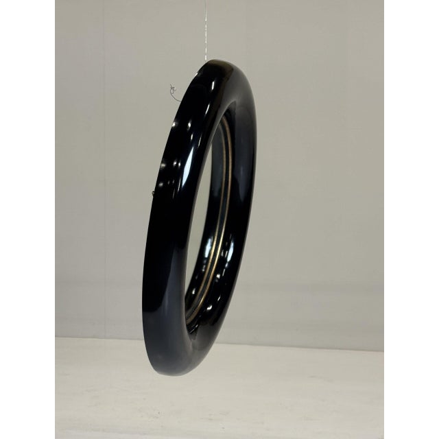 Vintage Round Black Mirror, 1980s For Sale - Image 17 of 18