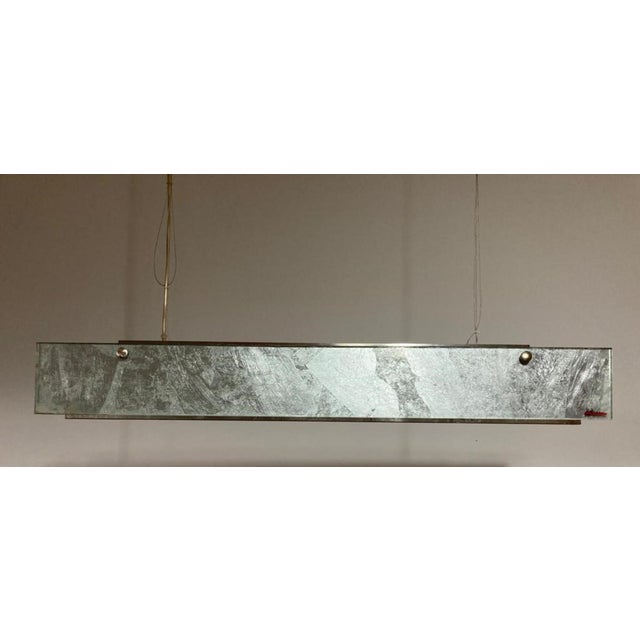 Italian Suspension Lamp With 4 Lights and Chromed Metal Structure. Matte and Murano Glass, 1990 For Sale - Image 11 of 11