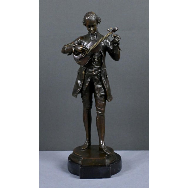 Mozart Tuning His Violin, 20th Century, Bronze For Sale - Image 5 of 14
