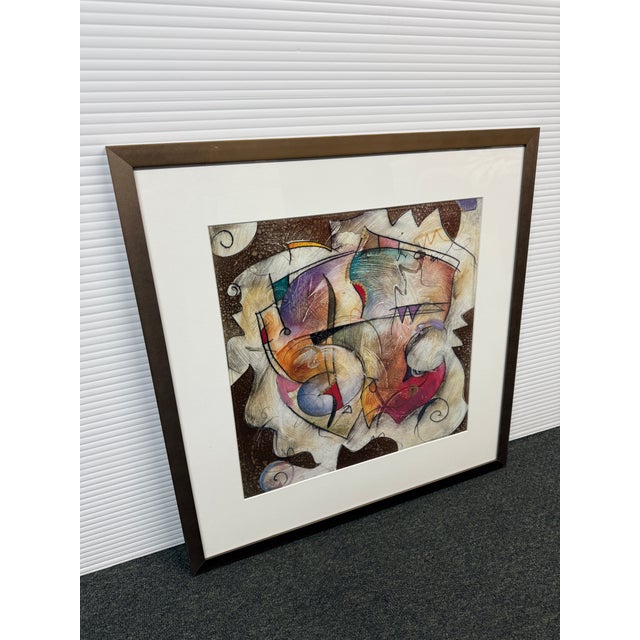 Metal Eric Waugh "Seco" Abstract Reproduction Print, Framed For Sale - Image 7 of 8