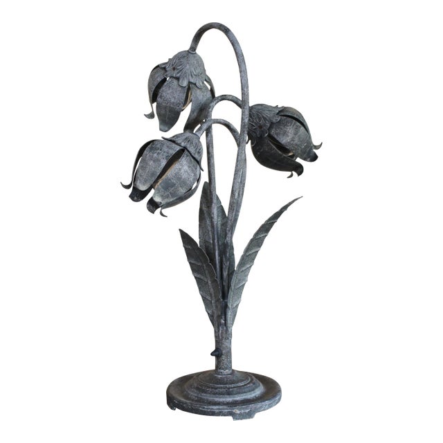 1950s Hollywood Regency Tulip Large Lamp For Sale
