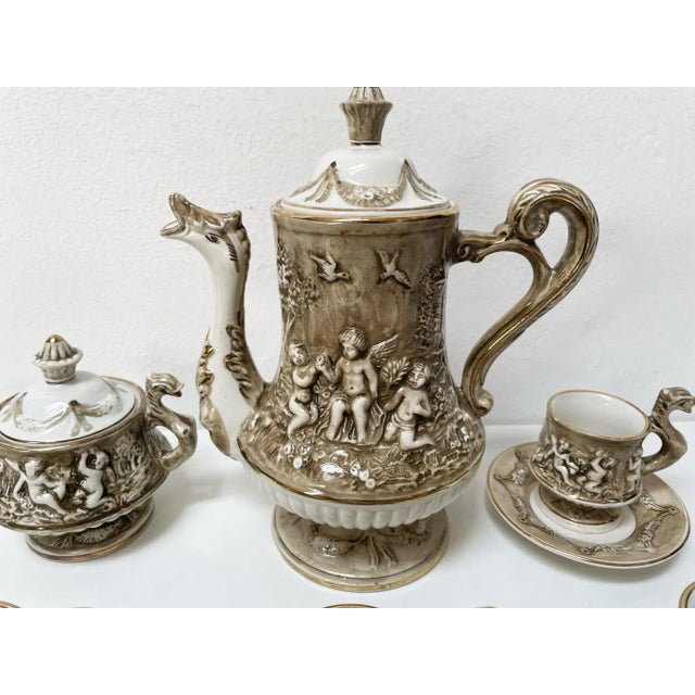 Beige Coffee Service by R. Capodimonte, 1960s, Set of 12 For Sale - Image 8 of 18
