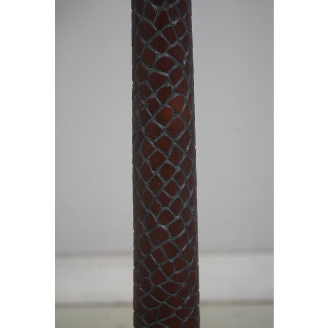 Brown 1980s Palm Tree & Monkey Floor Lamps With Shades - a Pair For Sale - Image 8 of 13