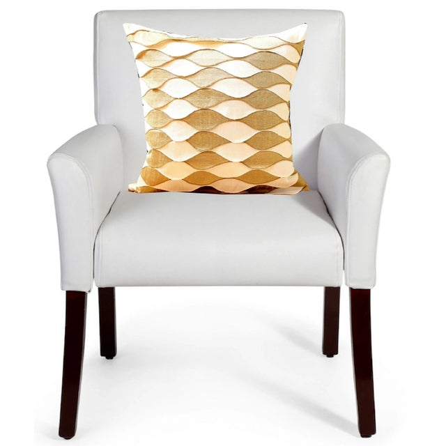 Fortuny Vintage Waved Frills Fortuny Bicolor Pure Silk Pillow For Sale - Image 4 of 13
