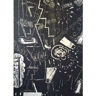 Katherine Porter, Large Abstract Woodblock Print American Woman Modernist For Sale