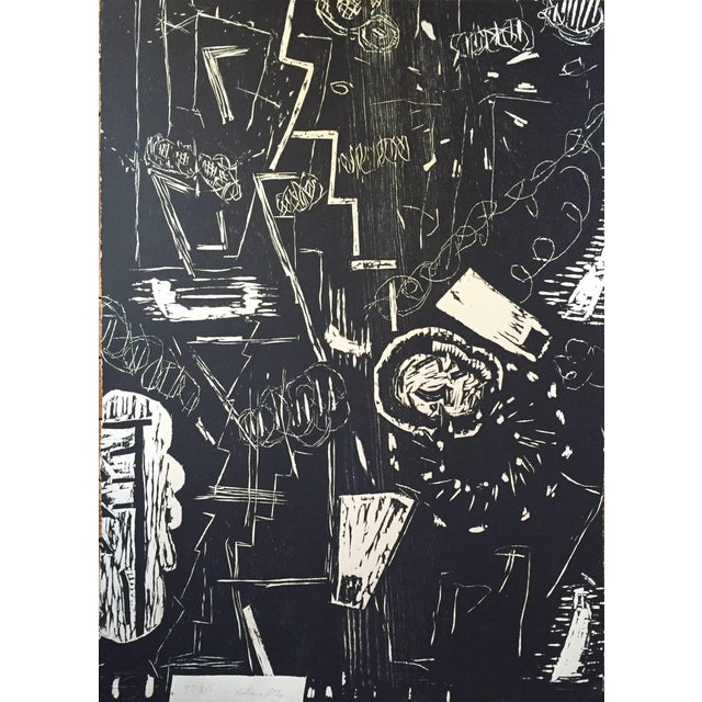 Katherine Porter, Large Abstract Woodblock Print American Woman Modernist For Sale