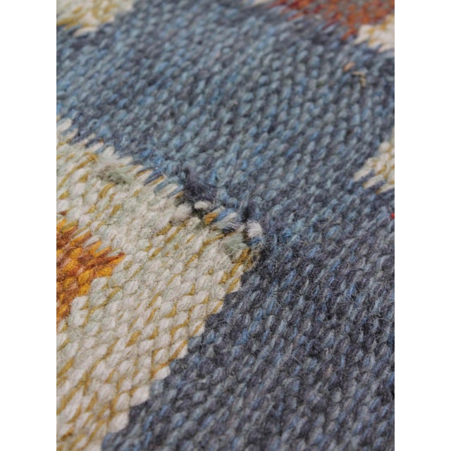1960s Mid-Century Modern Swedish Geometric Wool Kilim Rug by Karin Jönsson, 1960 For Sale - Image 5 of 9