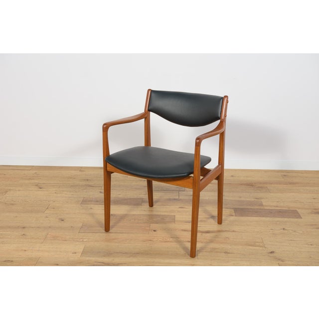 Mid-Century Teak & Leather Armchair, Denmark, 1960s For Sale - Image 17 of 17