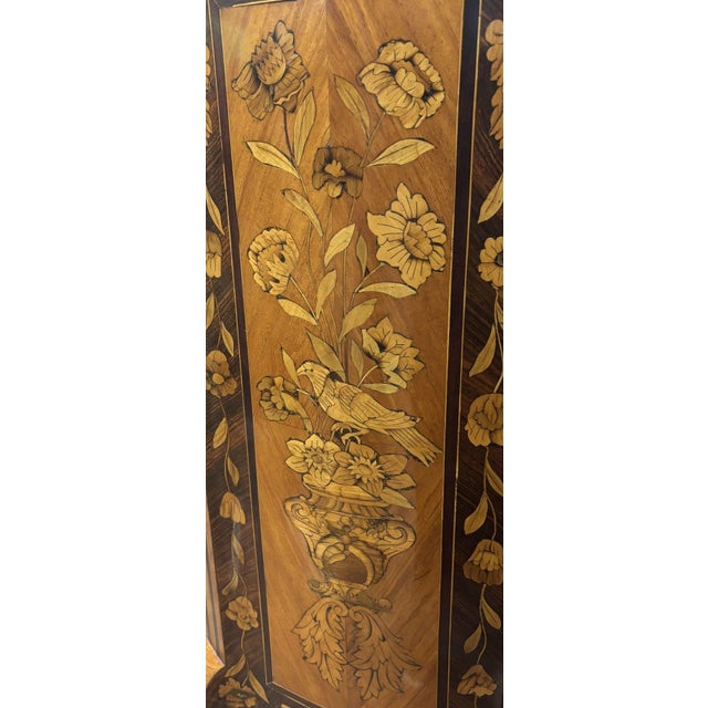 Pair Antique 18thC French Louis XV Inlaid Marquetry Ormolu Tambour Cabinets 1780 For Sale - Image 18 of 18