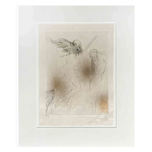 Salvador Dali, Sorcière au Balai, Etching, 1968 For Sale