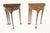 Pair Walnut Baker Demilune Flip Top Round End Side Console Occasional Table MINT For Sale - Image 9 of 12