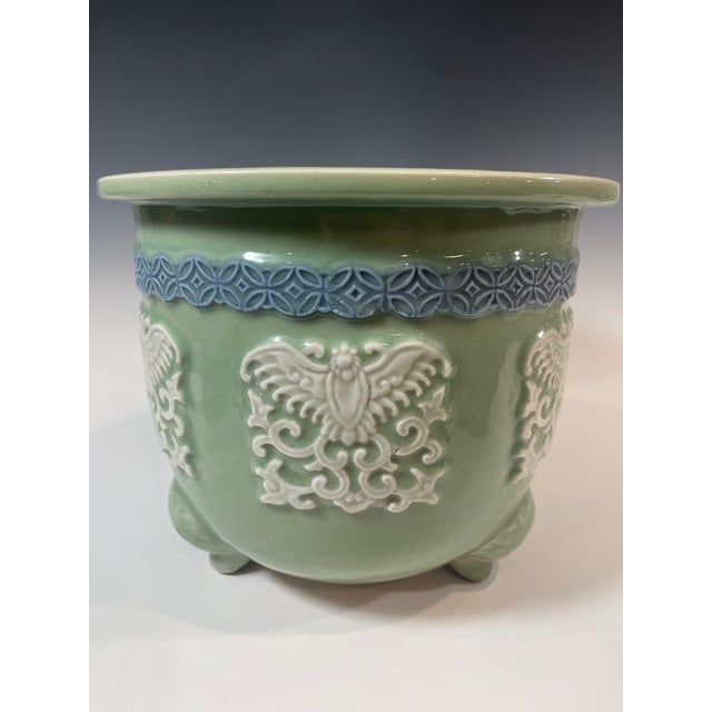 Late 19th Century Late 19th Century Japanese Meiji Period Seto Celadon Flower Pot For Sale - Image 5 of 8