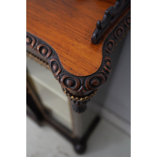 Wood Antique Italian Victorian Style Mahogany Display Cabinet For Sale - Image 7 of 18