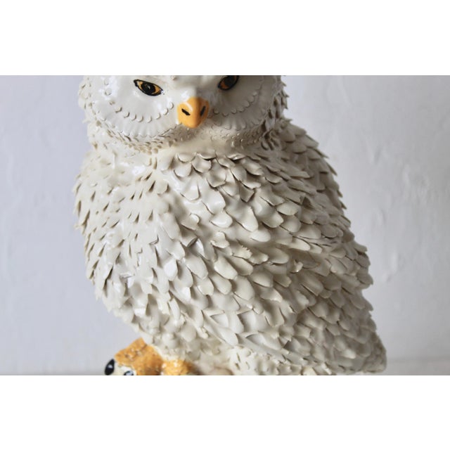 Vintage Mid-Century Modern Textured Glazed Ceramic Owl Sculpture For Sale In Miami - Image 6 of 11