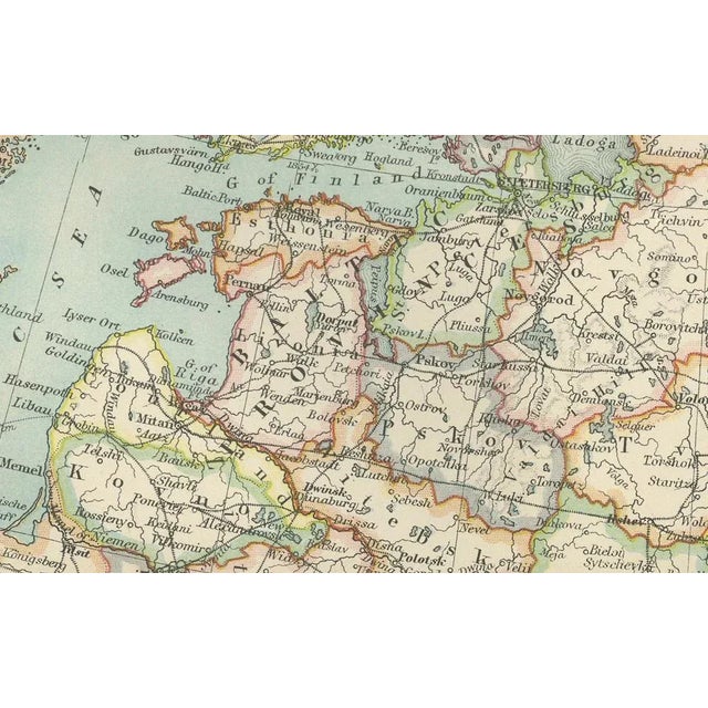 1900 - 1909 Antique Map of European Russia, 1903 For Sale - Image 5 of 10