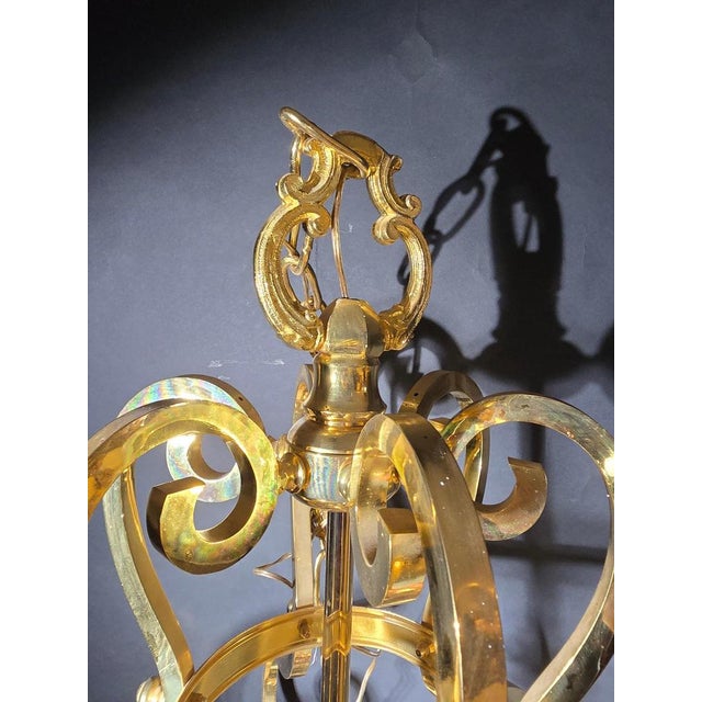 Large Decorative Gilt Bronze Lantern, 1950s For Sale - Image 4 of 15