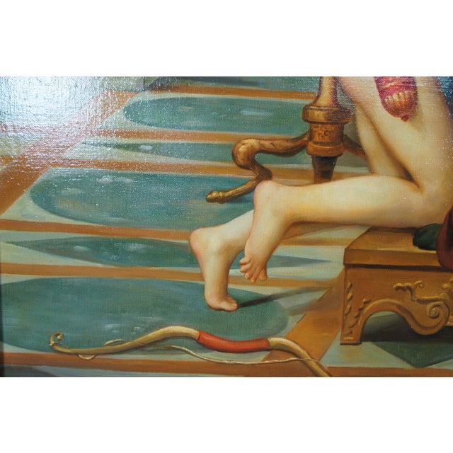 Early 20th Century Sappho and Phaon Contemporary School Oil Painting After Jacques-Louis David 72" For Sale - Image 5 of 12