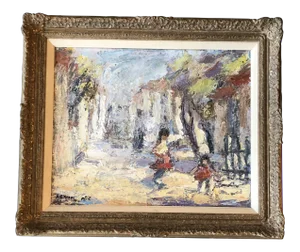 Original Vintage 1960’s Impressionist Painting Original French Style Frame Samuel Lamm