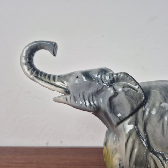 Mid-Century Modern Mid-Century Porcelain Elephant Table Lamp, 1950s For Sale - Image 3 of 13
