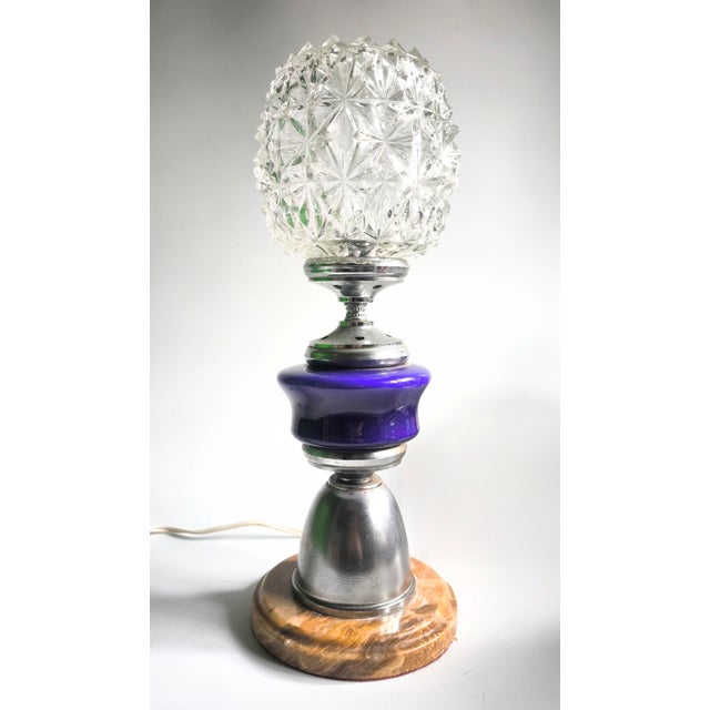 1950s Mid-Century Lamp Made of Glass, Onyx, and Marble For Sale - Image 4 of 15