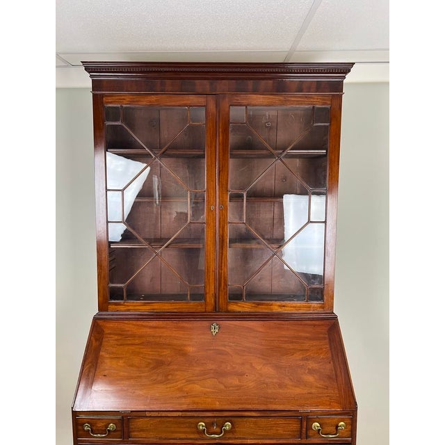 Traditional Antique George III Secretary With Bookcase C. Late 18th Century For Sale - Image 3 of 9