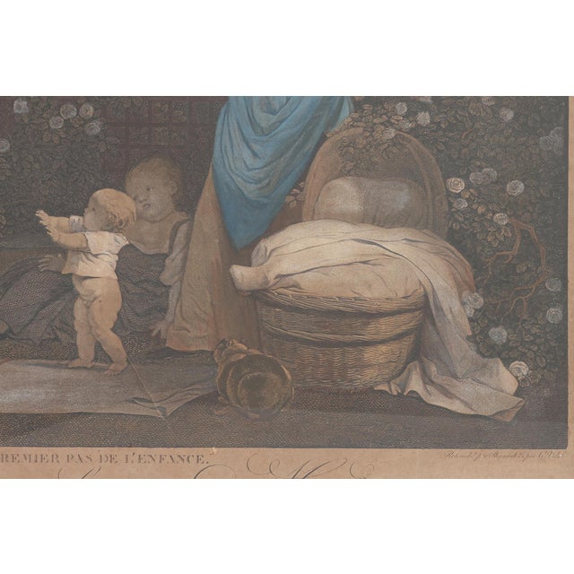 After Marguerite Gérard, The First Step of Childhood, 18th Century, Engraving, Framed For Sale - Image 7 of 12