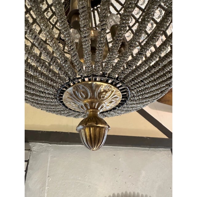 Contemporary Prism Encrusted Round Pendant Chandelier For Sale - Image 3 of 6