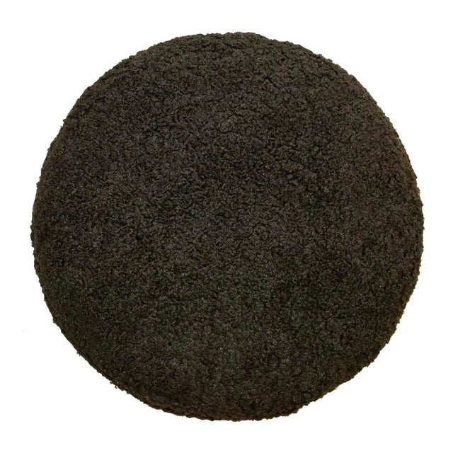 1980's pouf with brand new upholstery in contemporary faux shearling fabric. The pouf was reupholstered to meet today's...