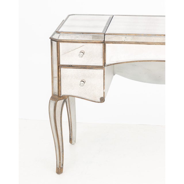 Hollywood Regency Horchow "Claudia" Mirrored Vanity Table For Sale - Image 3 of 11