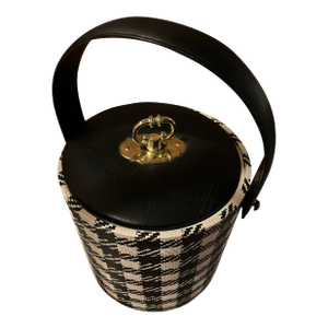Vintage Houndstooth Ice Bucket by Georges Briard