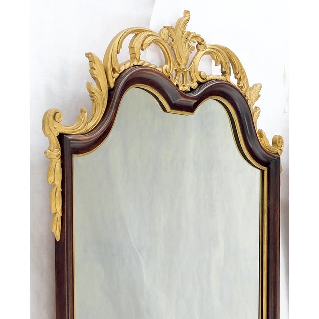 Pair of Neoclassical Chippendale Carved Gold Gilt Mahogany Wall Mirrors MINT!