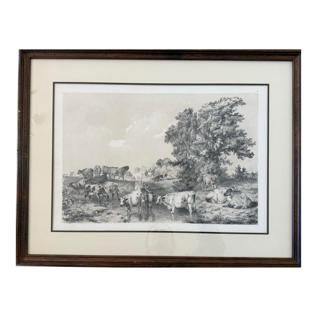 Framed Thomas Sidney Cooper Tinted Lithograph For Sale