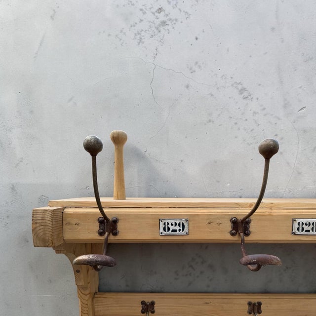 English Antique Coat Rack From English Train Station For Sale - Image 3 of 4