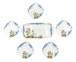 Art Deco Royal Staffordshire Pottery Wilkinson Ltd Floral Dinnerware - 6 Pieces
